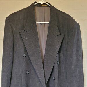 Mario Valente Loro Piana Wool Pinstripe Double Breasted Blazer 46R